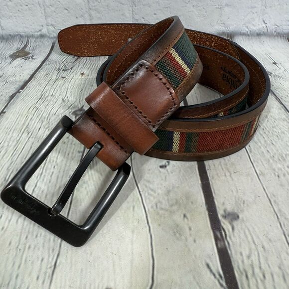 Columbia Belt Women Size Medium 34-35 Guatemala Leather Boho Brown Multicolor - Picture 1 of 13